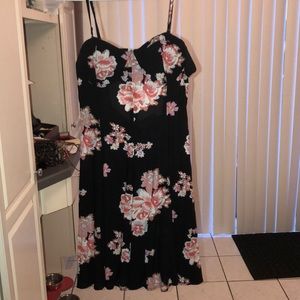 Black floral American eagle dress